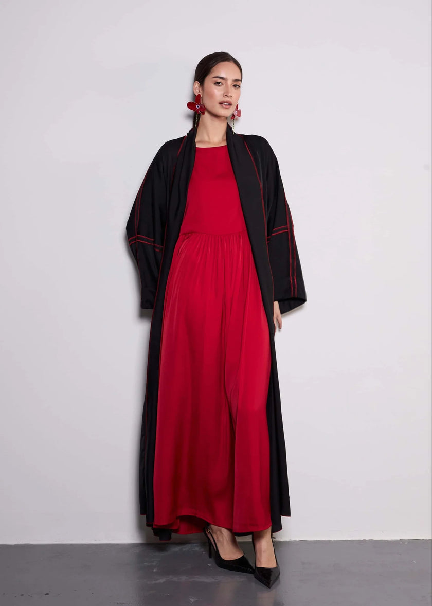 Scarlet Abaya  by Alizay Saad
