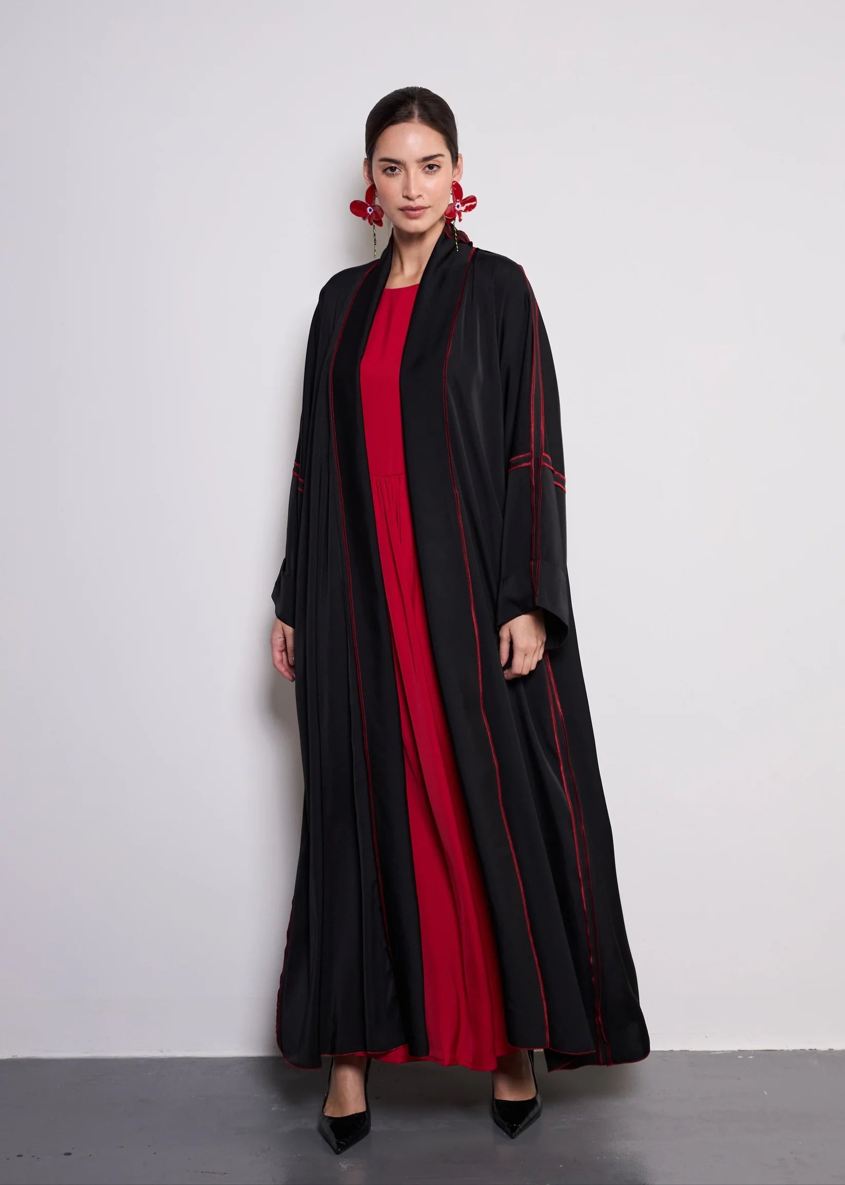 Scarlet Abaya  by Alizay Saad