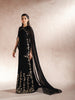 NOID – BLACK CRYSTAL EMBELLISHED CAPE DRESS