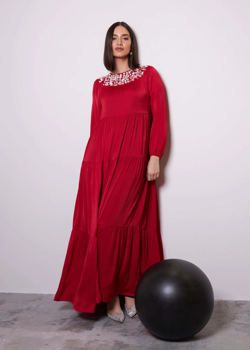 Imperial Pink Jalabiya by Alizay Saad