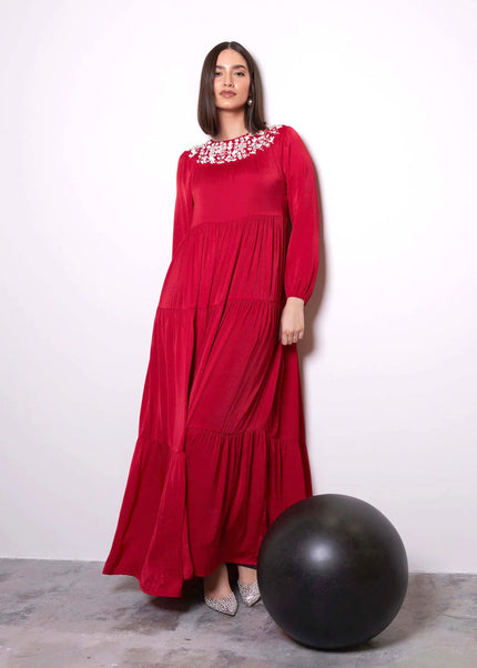 Imperial Pink Jalabiya by Alizay Saad