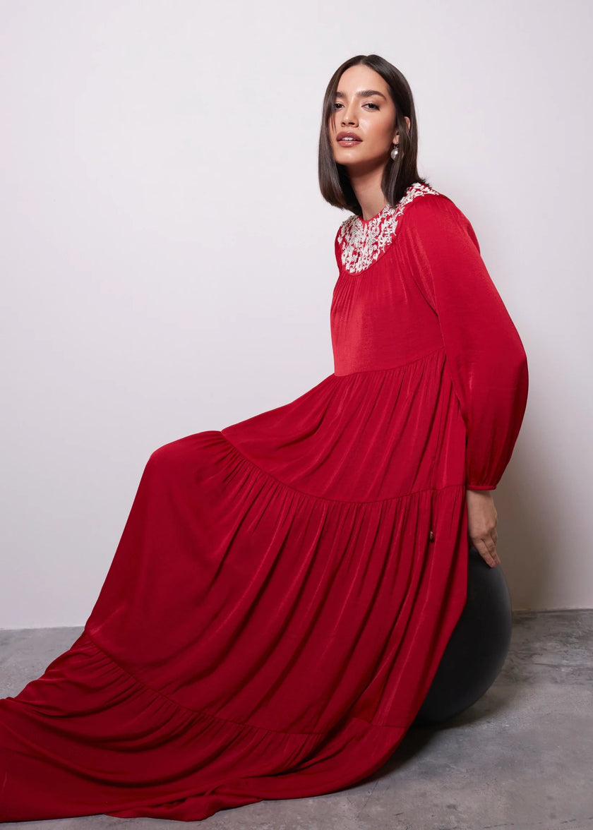 Imperial Pink Jalabiya by Alizay Saad