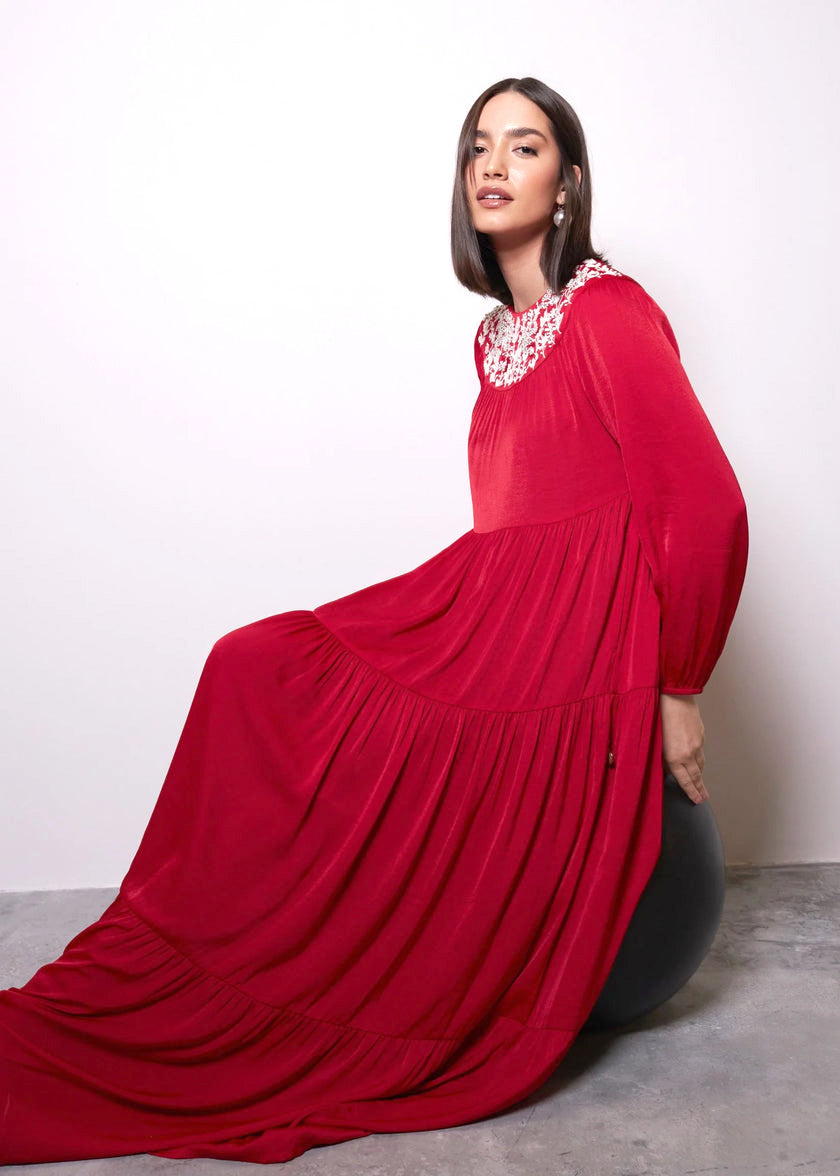 Imperial Pink Jalabiya by Alizay Saad