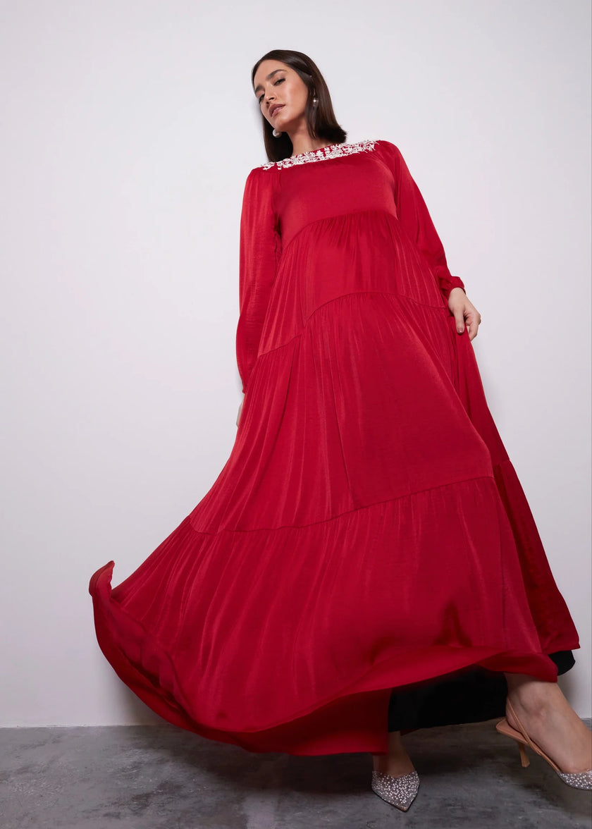 Imperial Pink Jalabiya by Alizay Saad