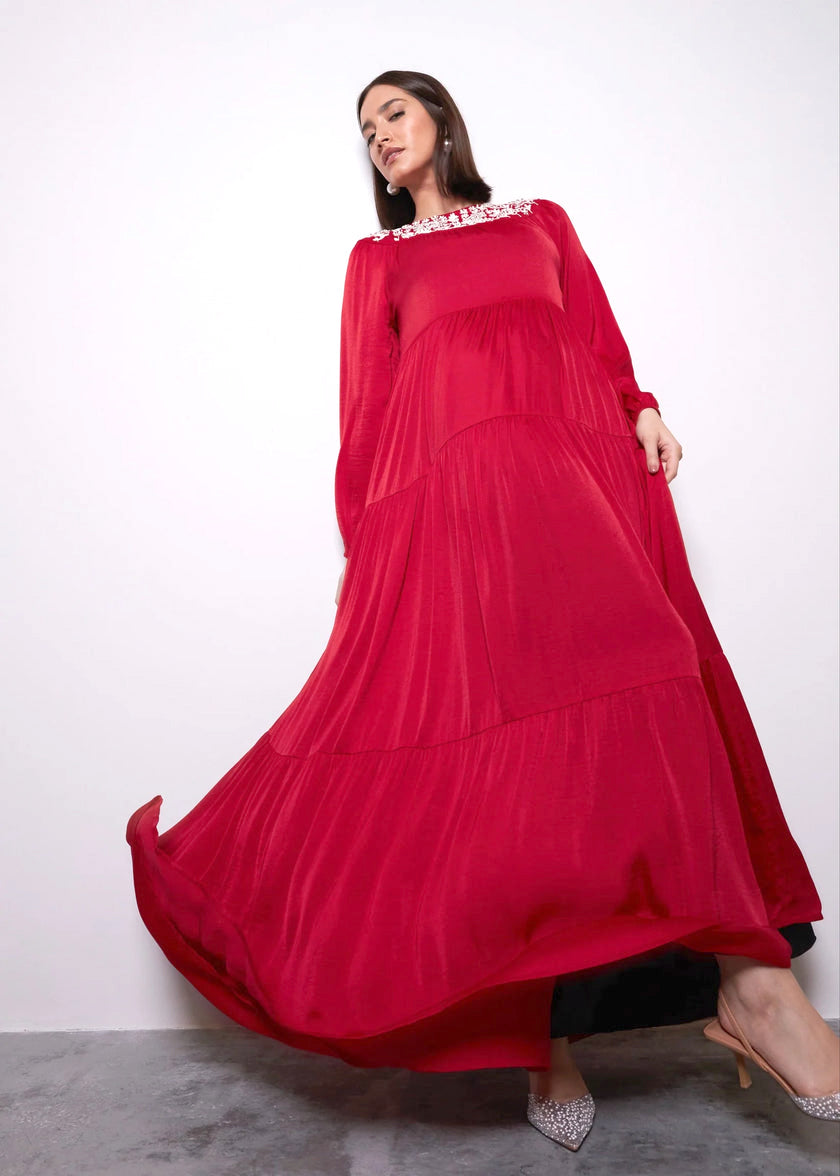 Imperial Pink Jalabiya by Alizay Saad