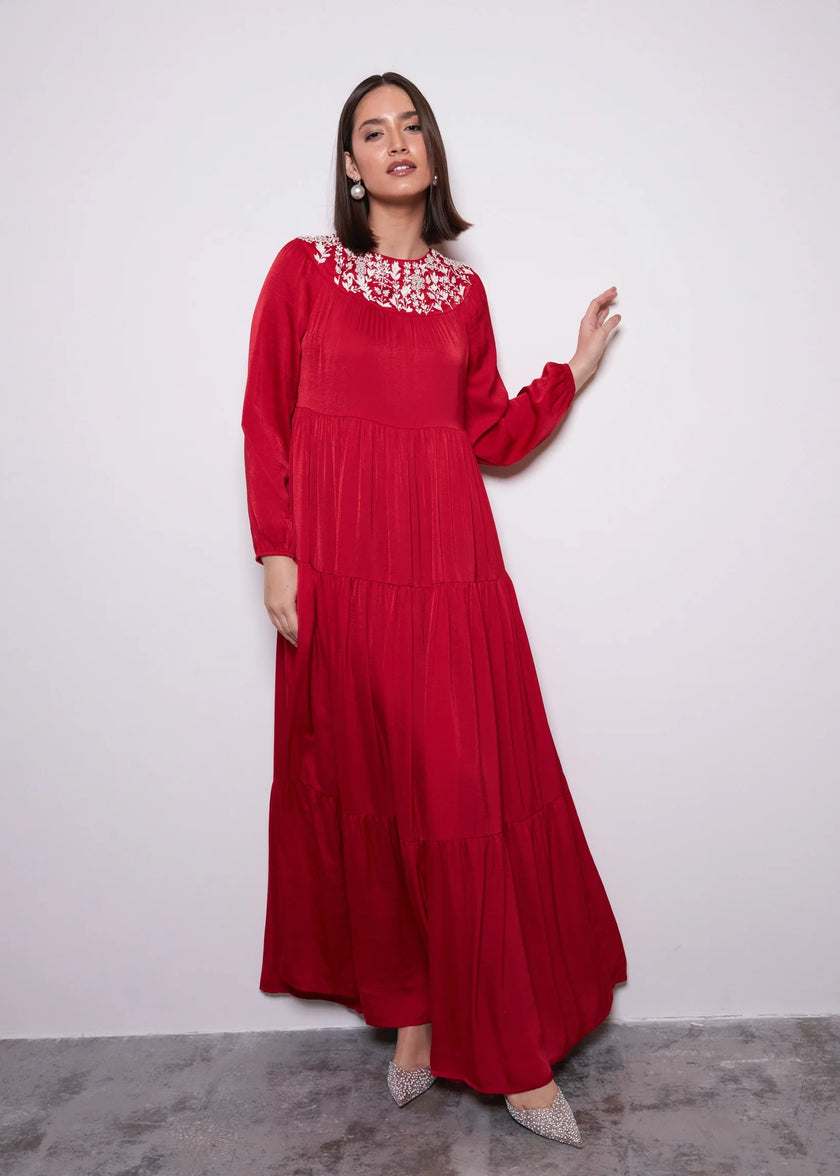 Imperial Pink Jalabiya by Alizay Saad