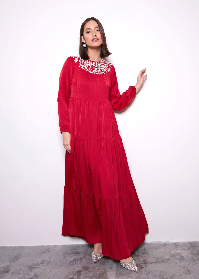 Imperial Pink Jalabiya by Alizay Saad