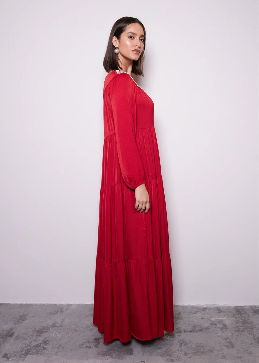 Imperial Pink Jalabiya by Alizay Saad