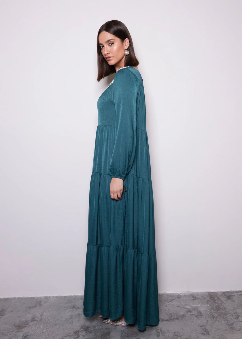 Imperial Emerald Jalabiya by Alizay Saad