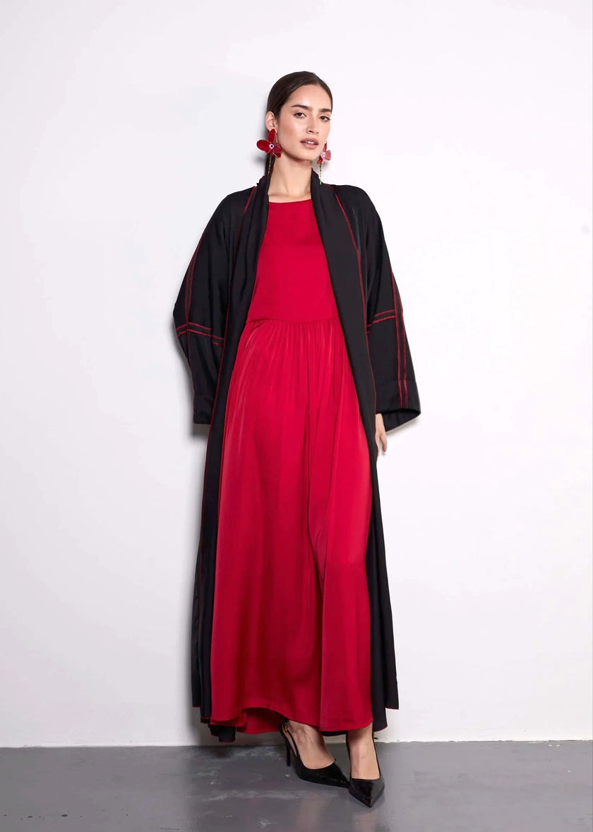 Scarlet Abaya by Alizay Saad