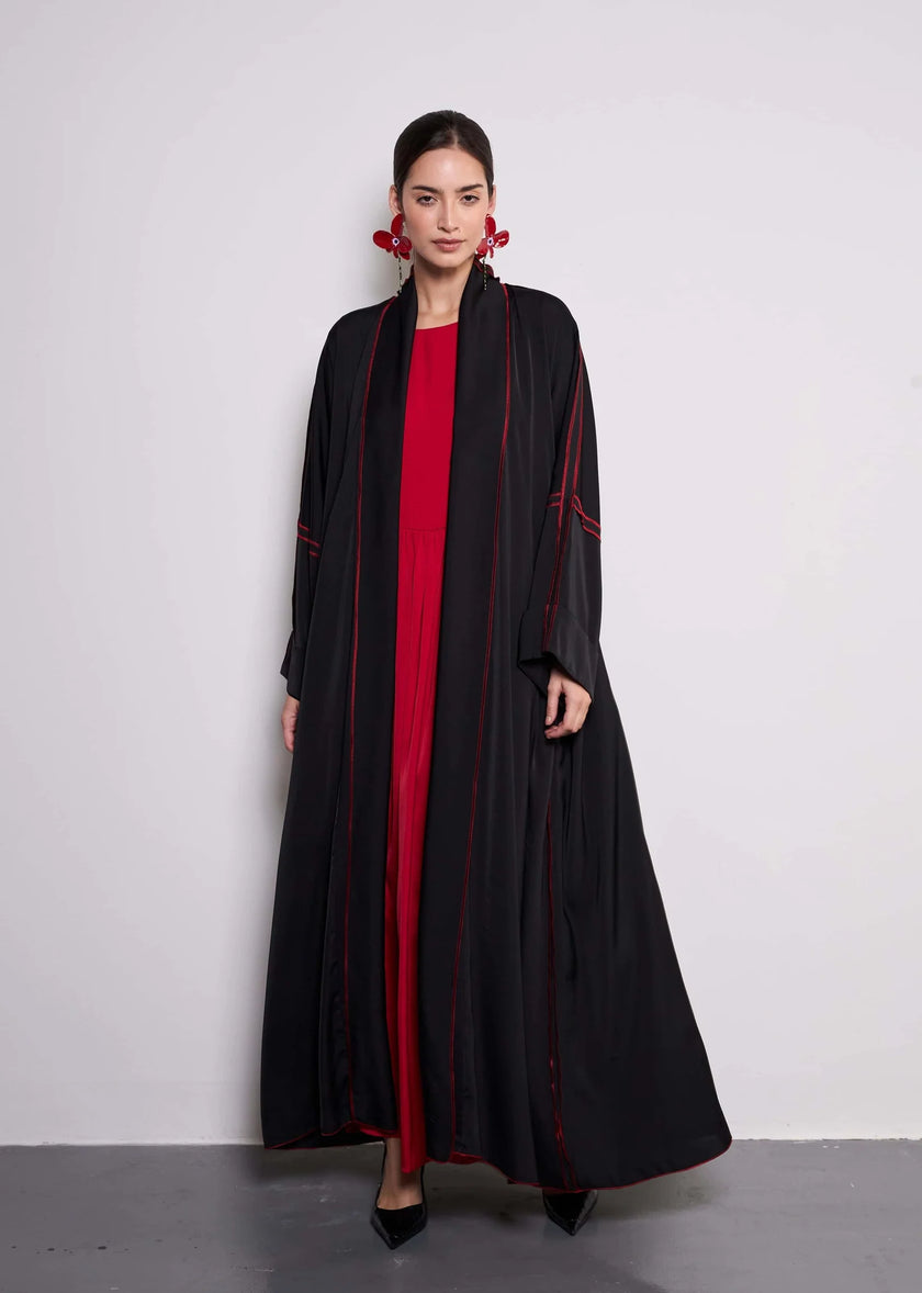 Scarlet Abaya  by Alizay Saad