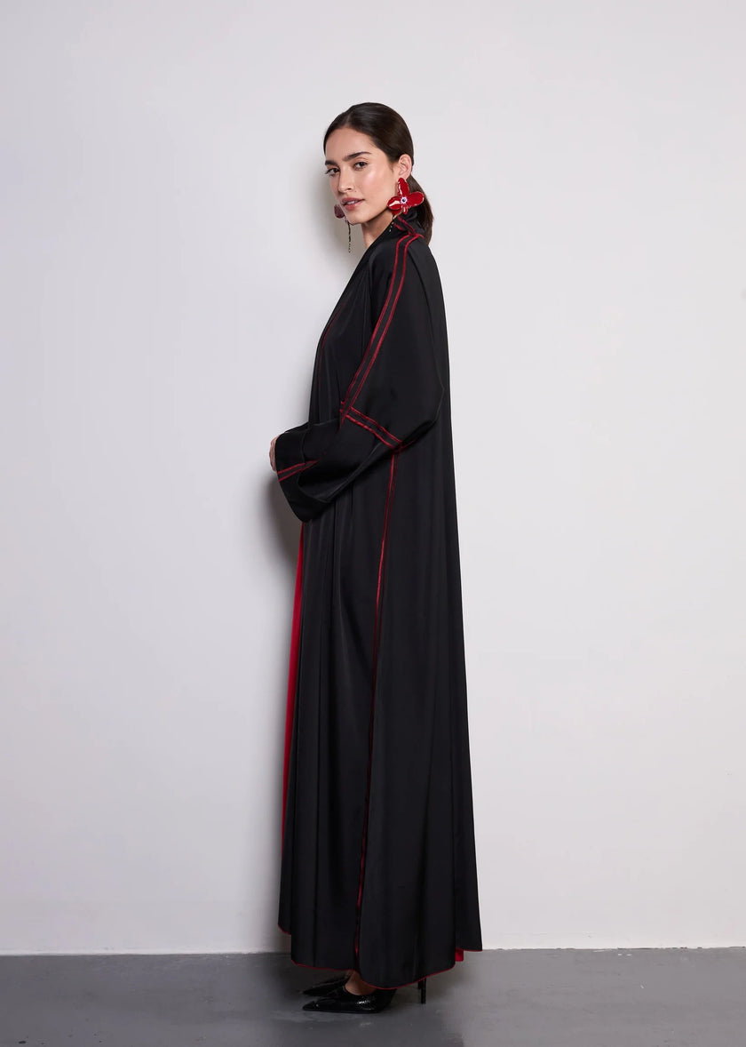 Scarlet Abaya  by Alizay Saad