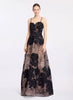 BLACK LUXURY FLORAL BEADED A-LINE GOWN