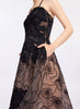 BLACK LUXURY FLORAL BEADED A-LINE GOWN