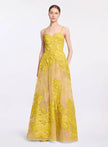 YELLOW EMBELLISHED A-LINE GOWN