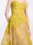YELLOW EMBELLISHED A-LINE GOWN